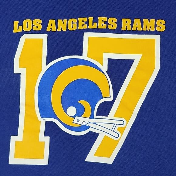 Champion Vintage 1980s Los Angeles Rams Single Stitch Blue Shirt S - Picture 9 of 13
